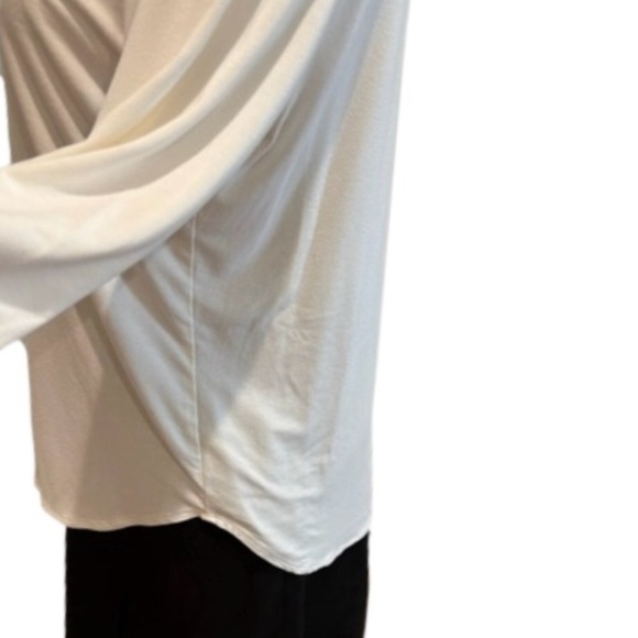 EILEEN FISHER TOPS LOT OF 2 SILK GREEN SHORT SLEEVE 1 VISCOSE CREAM LONG SLEEVE - Picture 12 of 12